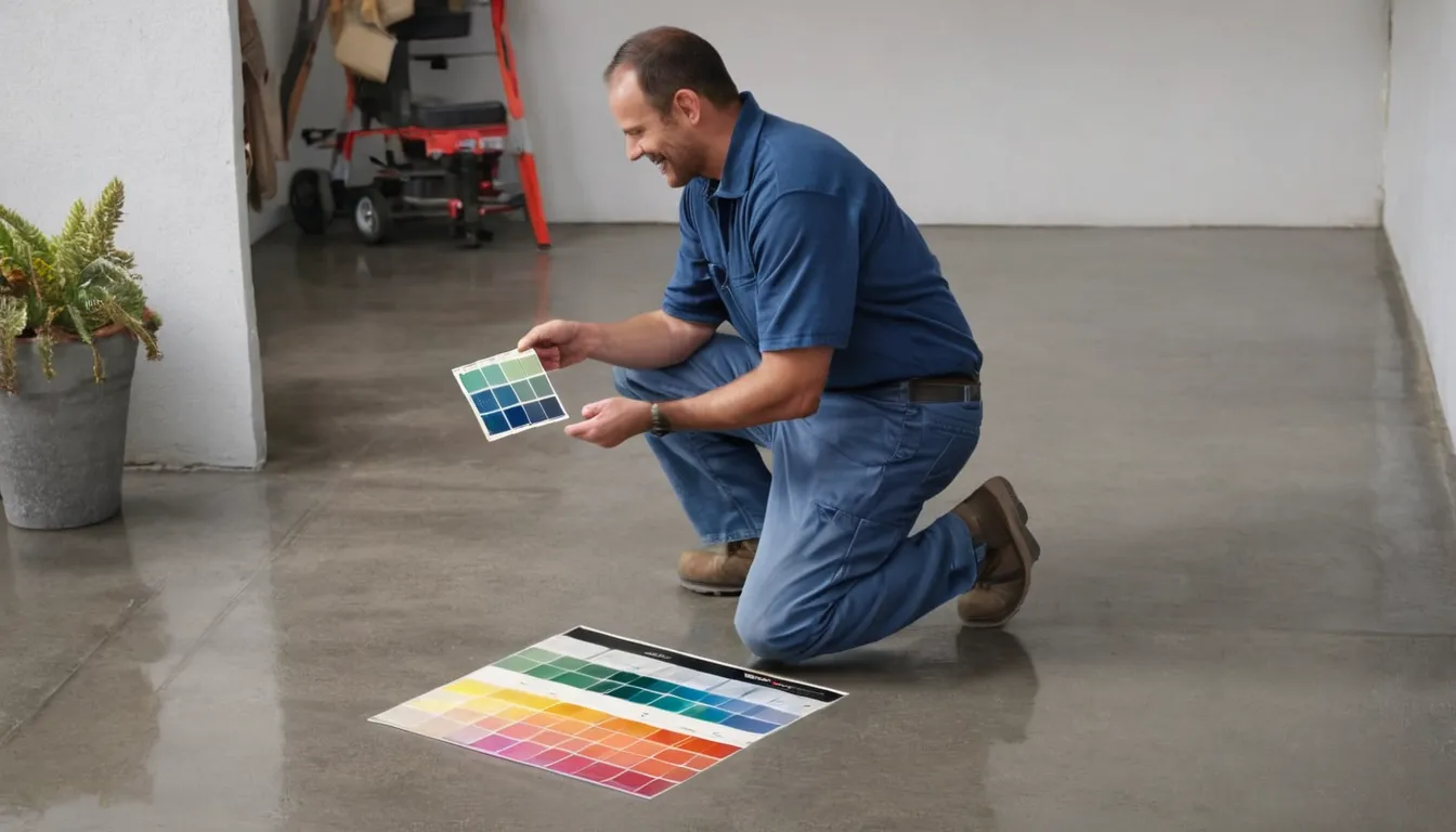 A provider and homeowner talking about a garage floor in the Houston area